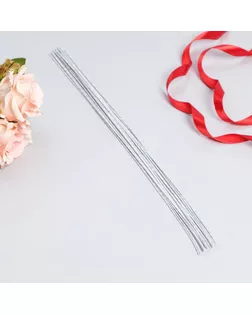 Флористическая проволока в бумажной оплётке "Белая", длина 36 см, 1,2 мм, набор 20 шт арт. СМЛ-247013-1-СМЛ0007563006