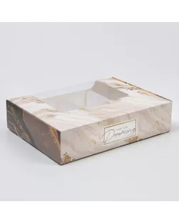 Коробка для эклеров с вкладышами «Мрамор» - (вкладыш - 2 шт), 15 х 10 х 5 см арт. СМЛ-230017-2-СМЛ0007598247