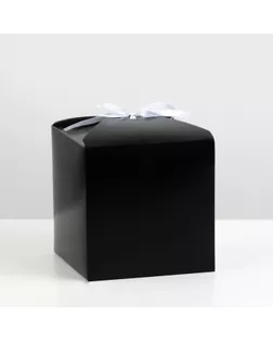 Коробка складная чёрная, 14 х 14 х 14 см, арт. СМЛ-224891-1-СМЛ0007607385
