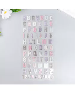 Наклейка пластик "Английский алфавит и цифры. Пиксели" 31х14 см арт. СМЛ-228975-1-СМЛ0007608483
