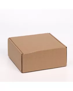 Коробка самосборная, бурая, 18 х 18 х 8 см, арт. СМЛ-221691-1-СМЛ0007620643