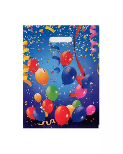 Пакет "Праздничные шары", полиэтиленовый, с вырубной ручкой, 30 х 40 см, 50 мкм арт. СМЛ-247356-1-СМЛ0007642456