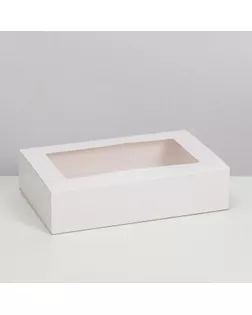 Коробка складня, пенал, с окном, белая, 25 х 16 х 6 см арт. СМЛ-247360-1-СМЛ0007644135