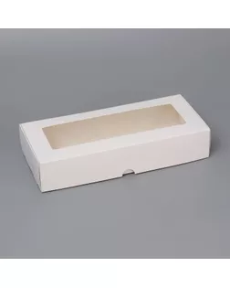 Коробка складня, пенал, с окном, белая, 27 х 12 х 5 см арт. СМЛ-247361-1-СМЛ0007644136
