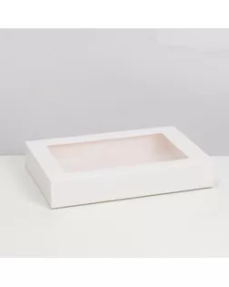Коробка складня, пенал, с окном, белая, 30 х 20 х 5 см арт. СМЛ-247362-1-СМЛ0007644137