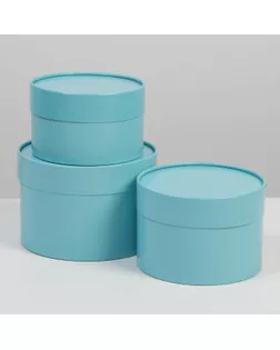 Набор шляпных коробок 3 в1 (16*10,14*9,13*8,5) голубой арт. СМЛ-226123-1-СМЛ0007649604