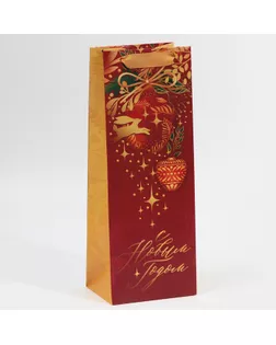 Пакет под бутылку «Сказочный праздник», 13 х 36 х 10 см арт. СМЛ-282710-1-СМЛ0007655893