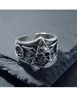 Кольцо "Перстень" цветочный сад, цвет чернёное серебро, безрзмерное арт. СМЛ-218732-1-СМЛ0007664812