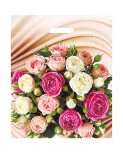 Пакет "Желанный букет", полиэтиленовый с вырубной ручкой, 38х45 см, 60 мкм арт. СМЛ-216824-1-СМЛ0007669444