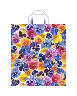 Пакет "Цветочки", полиэтиленовый с петлевой ручкой, 42x38 см, 37 мкм арт. СМЛ-230746-1-СМЛ0007669483