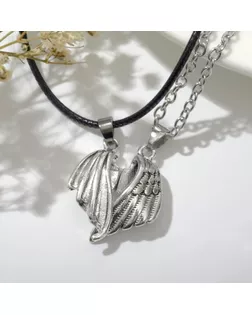 Кулоны "Неразлучники" на магните, крылья, цвет чёрно-серебряный арт. СМЛ-223992-1-СМЛ0007732654