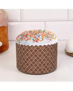 Форма для выпечки кулича бумажная «ХВ Золотое», одноразовые, 13.4×9 см, коричневые арт. СМЛ-284157-1-СМЛ0010262126