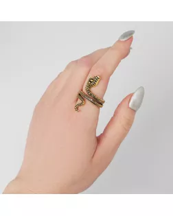 Кольцо «Змея» два глаза, цвет чернёное золото, безразмерное арт. СМЛ-267184-1-СМЛ0007790027