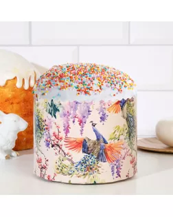 Форма бумажная для кулича "Павлины" 134 x 100 мм ( фасовка 1400 шт) арт. СМЛ-280583-1-СМЛ0007830333