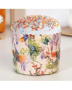 Форма бумажная для кулича "Павлины" 70 x 60 мм ( фасовка 2000 шт) арт. СМЛ-248216-1-СМЛ0007830334