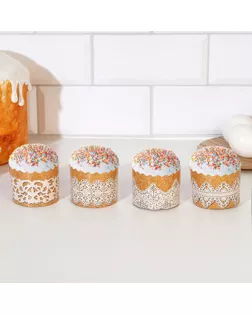 Форма бумажная для кекса, маффинов и кулича "РУСТИК" 60х45мм, МИКС ( фасовка 4000 шт) арт. СМЛ-266611-1-СМЛ0007830344