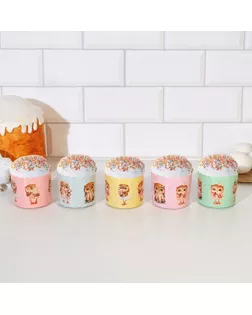 Форма бумажная для кекса, маффинов и кулича "СОВУШКИ" 70х60мм, МИКС ( фасовка 2000 шт) арт. СМЛ-266612-1-СМЛ0007830348