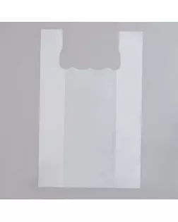 Пакет майка, полиэтиленовый, белый 35 х 55 см, 18 мкм арт. СМЛ-263591-1-СМЛ0007836289