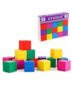 Кубики «Цветные» 20 элементов арт. СМЛ-102554-1-СМЛ0000789451