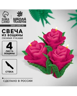 Свеча своими руками. Свечи из вощины «Прекрасные розы», набор для творчества арт. СМЛ-249321-1-СМЛ0007990079