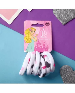 Резинка для волос "Лина" (набор 6 шт) сердца, 4 см, белый арт. СМЛ-249395-1-СМЛ0007995256