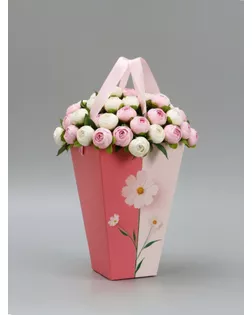 Переноска для цветов на лентах Present, 17 х 25 х 9 см арт. СМЛ-284151-1-СМЛ0010975489