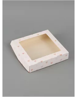 Коробка подарочная складная «Сердце», 20×20×4 см, с окном арт. СМЛ-284192-1-СМЛ0010975682