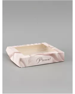 Коробка подарочная складная «Подарок», 20×20×4 см, с окном арт. СМЛ-284194-1-СМЛ0010975684