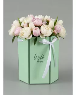 Коробка подарочная складная «С любовью», 17×14.8×19.5 см, шестигранник арт. СМЛ-284183-1-СМЛ0010975485