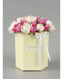 Коробка подарочная складная «С любовью», 17×14.8×19.5 см, шестигранник арт. СМЛ-284184-1-СМЛ0010975486