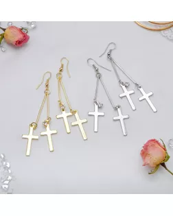 Серьги висячие "Шелест" крестики, цвет МИКС арт. СМЛ-24967-1-СМЛ0824219