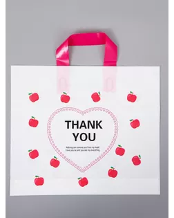 Пакет с петлевой ручкой "Сердце" 35 х 30 х 8, см, 60 мкм арт. СМЛ-284248-1-СМЛ0010946801