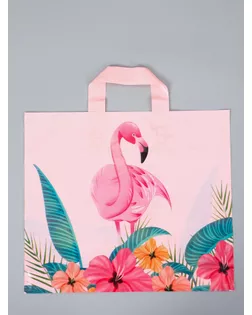 Пакет с петлевой ручкой "Фламинго" 35 х 30 х 8, см, 60 мкм арт. СМЛ-284249-1-СМЛ0010946802