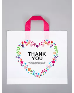 Пакет с петлевой ручкой "Цветущее сердце" 35 х 30 х 8, см, 60 мкм арт. СМЛ-284260-1-СМЛ0010946815