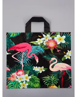 Пакет с петлевой ручкой "Фламинго" 35 х 30 х 8, см, 60 мкм арт. СМЛ-284263-1-СМЛ0010946818