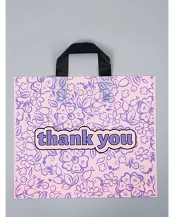 Пакет с петлевой ручкой "Цветы" 35 х 30 х 8, см, 60 мкм арт. СМЛ-284264-1-СМЛ0010946819