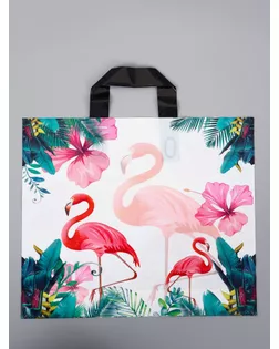 Пакет с петлевой ручкой "Фламинго" светлый 35 х 30 х 8, см, 60 мкм арт. СМЛ-284265-1-СМЛ0010946821