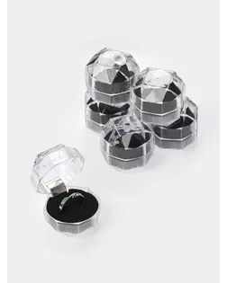 Набор футляров под кольцо 6 шт. «Шарик», пластик, 4×4×4.5 см, вставка чёрная арт. СМЛ-284279-1-СМЛ0010979945