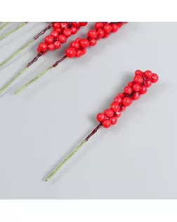 Декор для творчества "Веточка с ягодами" красный набор 10 шт 1х1х9 см арт. СМЛ-249602-1-СМЛ0009047704