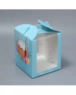 Коробка под маленький торт, кондитерская упаковка, «Пасха», 15 х 15 х 18 см арт. СМЛ-250257-1-СМЛ0009132674