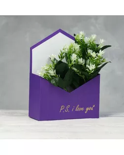 Конверт с золотым тиснением P.S. I love you, фиолетовый 18 х 24 х 7 см арт. СМЛ-273614-1-СМЛ0009176245