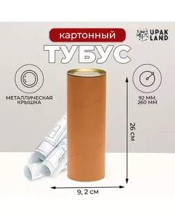 Тубус картон 92 х 260 мм (240 мм внутр. высота) арт. СМЛ-265946-1-СМЛ0009177342