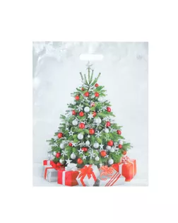 Пакет "Подарки у ёлки", полиэтиленовый с вырубной ручкой, 47,5 х 39 см. арт. СМЛ-264148-1-СМЛ0009201936