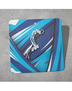 Значок «Катана» вода, цветной в серебре арт. СМЛ-250557-1-СМЛ0009218046