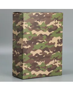 Коробка подарочная складная, упаковка, «Хаки», 22 х 30 х 10 см арт. СМЛ-276878-1-СМЛ0009238392