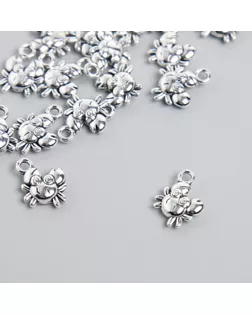 Декор для творчества металл "Крабик" серебро 1,2х1 см арт. СМЛ-250891-1-СМЛ0009241856