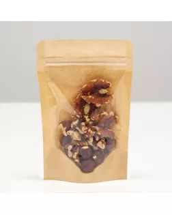 Пакет Zip-lock Крафт с прозрачной стенкой 10 Х 13 + 2 см арт. СМЛ-268792-1-СМЛ0009243458