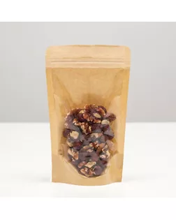 Пакет Zip-lock Крафт с прозрачной стенкой 12 Х 20 + 4 см арт. СМЛ-250931-1-СМЛ0009243459