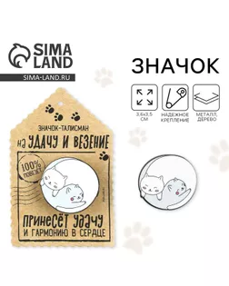 Значок «Талисман на удачу», 3,6 х 3,5 арт. СМЛ-250952-1-СМЛ0009250563