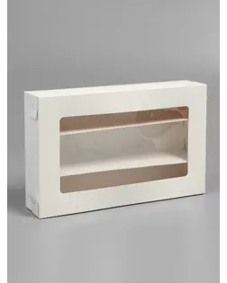 Коробка для макарун, с ложементом, белая 26,5 х 16,5 х 5,5 см арт. СМЛ-251057-1-СМЛ0009259488